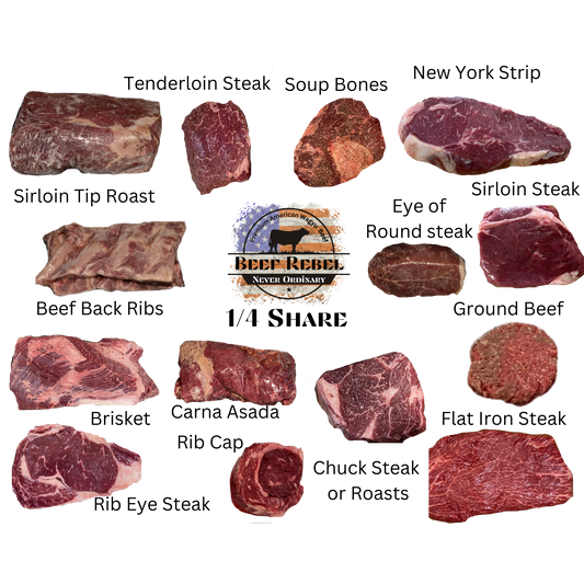 Beef 4 1/4 Beef Share – Beef Rebel